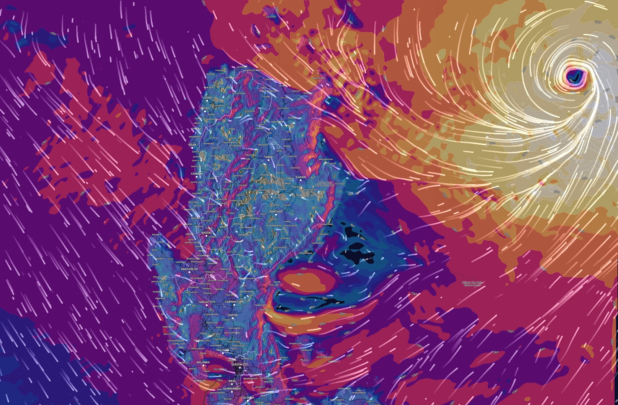 Atmo weather visualization of a typhoon